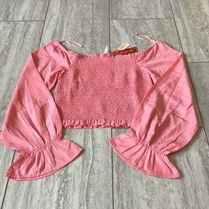 True Destiny,off-shoulder cropped top,Large,mauve(pink/orange )top for Juniors